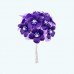 2" Diameter Satin Flower with Crystal 12X12 | Purple